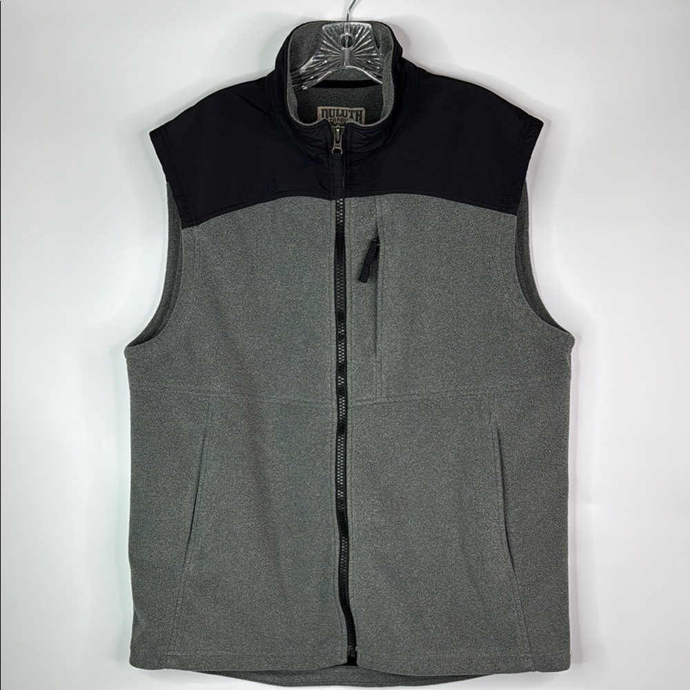Duluth Trading Co Gray Fleece Vest Size Large